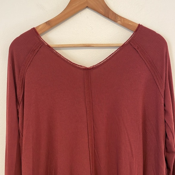 We the Free Size M Red Ruffle Thermal Blouse - Picture 7 of 10